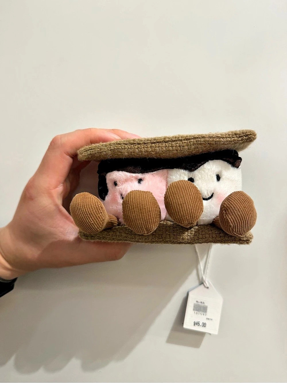 Jellycat Amuseables S'mores Plush Figures in Woven Basket NWT